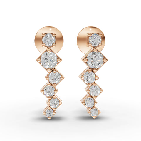 1.04 Ct Round Geometric Eternity Lab Diamond Jewelry Set