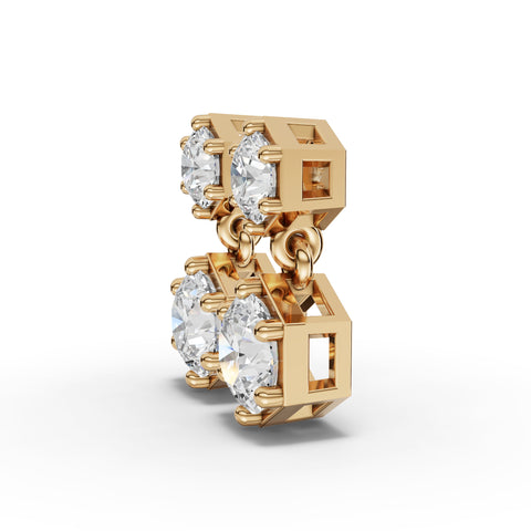 Lab-Grown Diamond Hexagon Geometric Drop Earrings & Eternity Band Jewelry Set