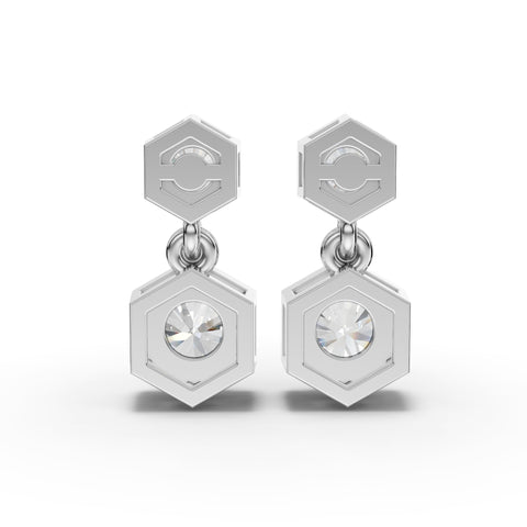Lab-Grown Diamond Hexagon Geometric Drop Earrings & Eternity Band Jewelry Set
