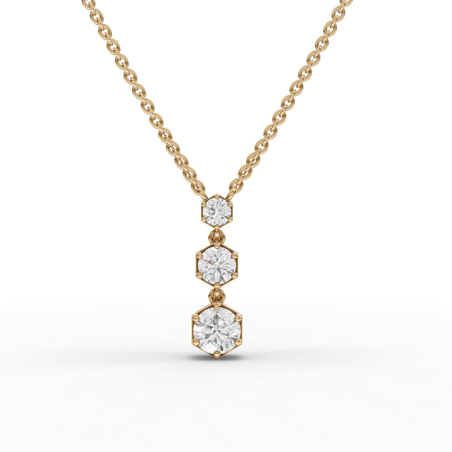 0.81 Ct Hexagon Lab Diamond Necklace