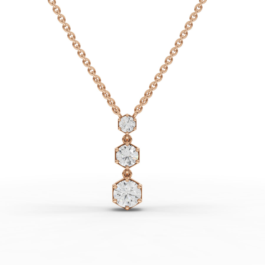 0.81 Ct Hexagon Lab Diamond Necklace