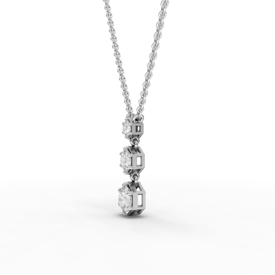 0.81 Ct Hexagon Lab Diamond Necklace