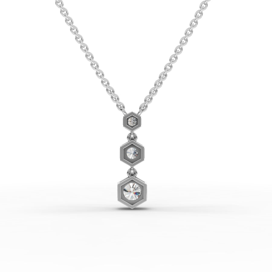 0.81 Ct Hexagon Lab Diamond Necklace