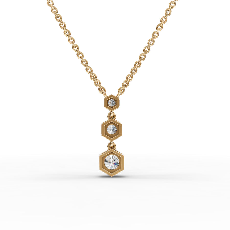 0.81 Ct Hexagon Lab Diamond Necklace