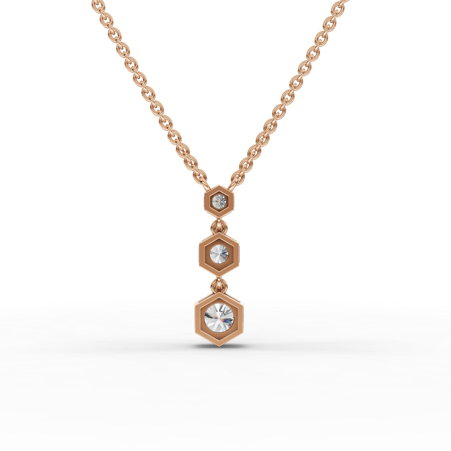 0.81 Ct Hexagon Lab Diamond Necklace