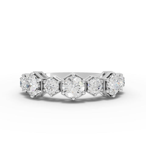 2.62 Ct Hexagon Lab Diamond Jewelry Set with Drop Earrings & Eternity Band