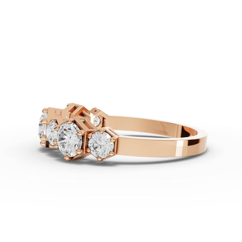 Lab-Grown Diamond Hexagon Geometric Drop Earrings & Eternity Band Jewelry Set