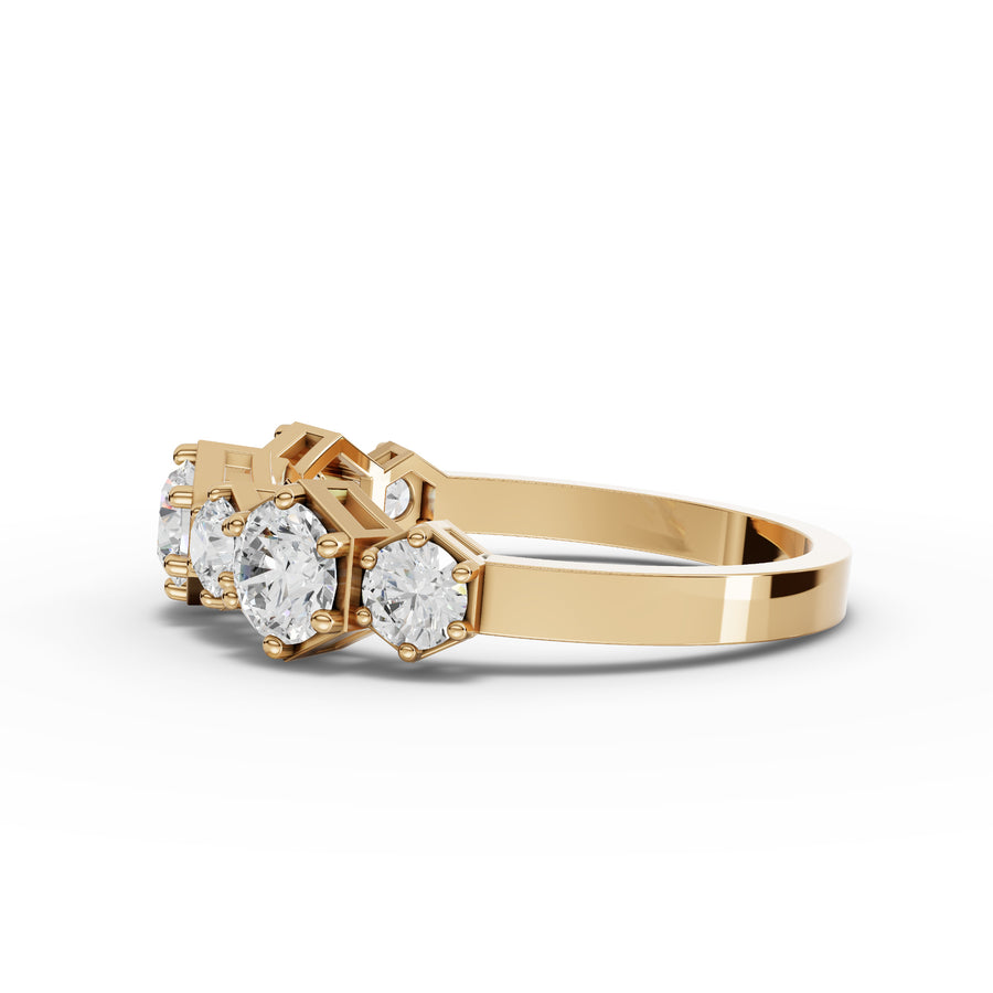 1.13 Ct Hexagon Lab Diamond Band