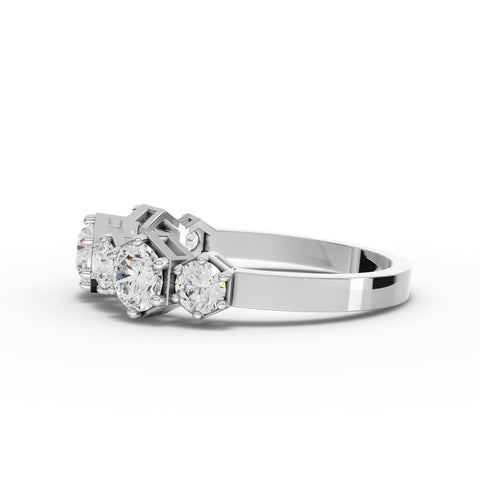 Lab-Grown Diamond Hexagon Geometric Drop Earrings & Eternity Band Jewelry Set