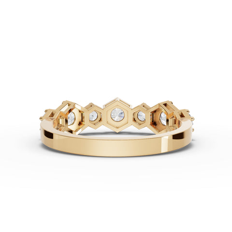 Lab-Grown Diamond Hexagon Geometric Drop Earrings & Eternity Band Jewelry Set