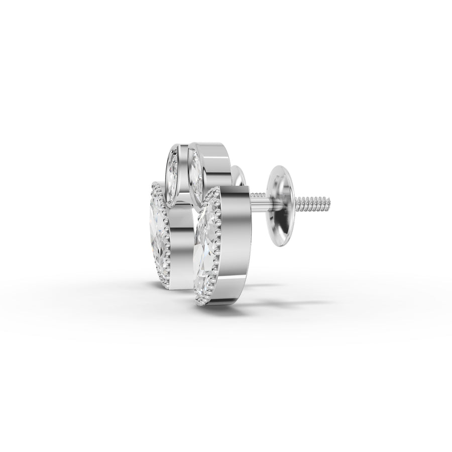 1.12 Ct Marquise Two-Stone Bezel Studs