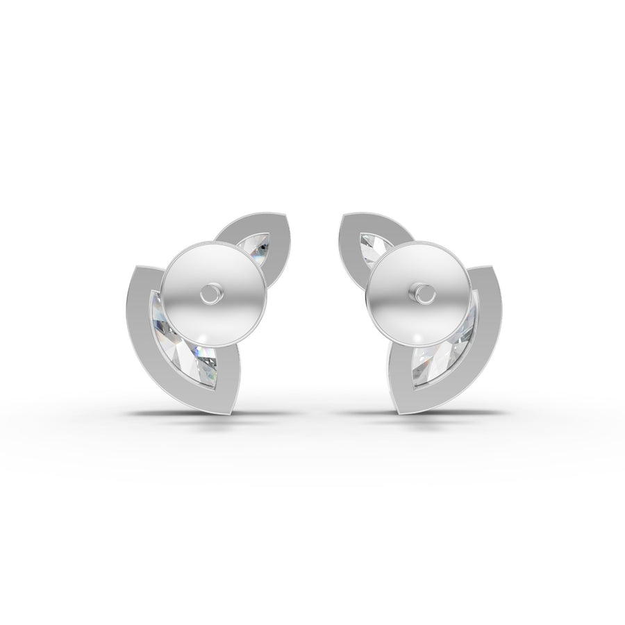 1.12 Ct Marquise Two-Stone Bezel Studs