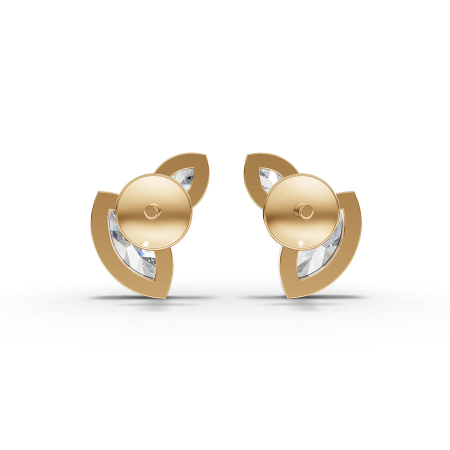 1.12 Ct Marquise Two-Stone Bezel Studs