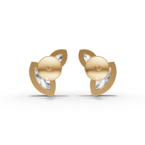 Marquise-Cut Lab-Grown Diamond Bezel Stud Earrings