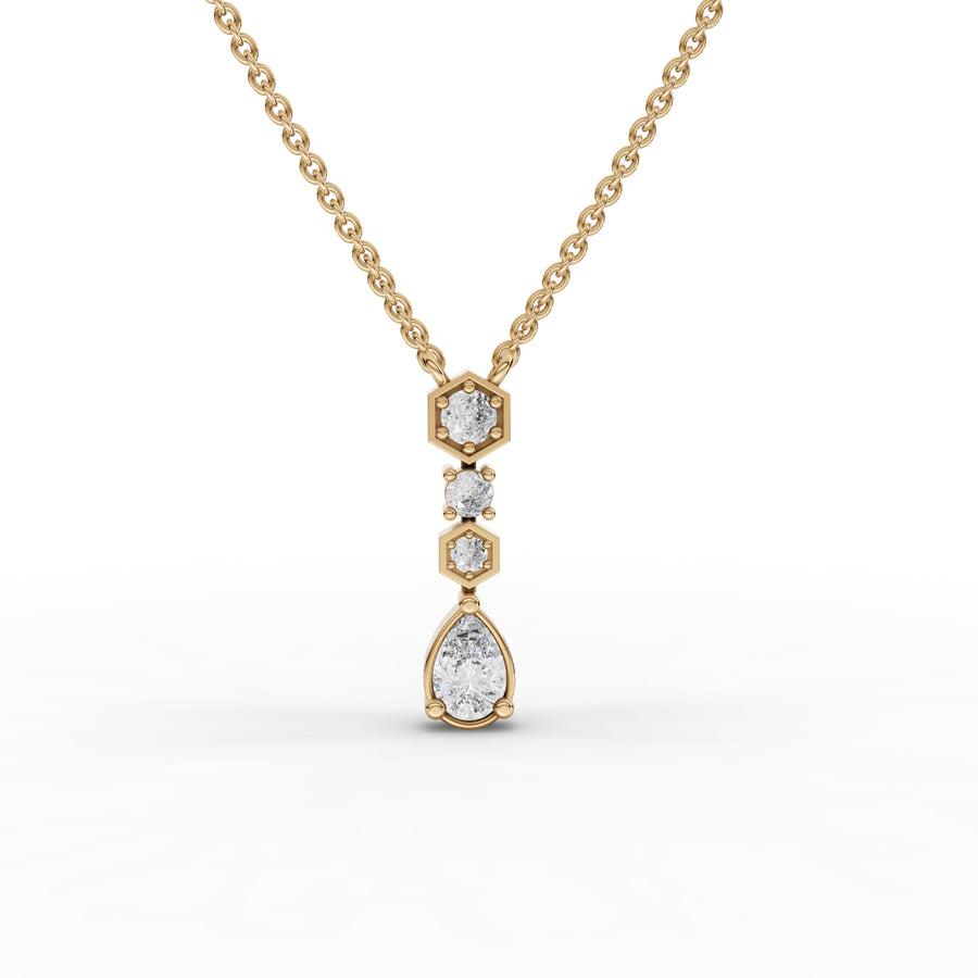 0.54 Ct Pear Lab Diamond Drop Necklace