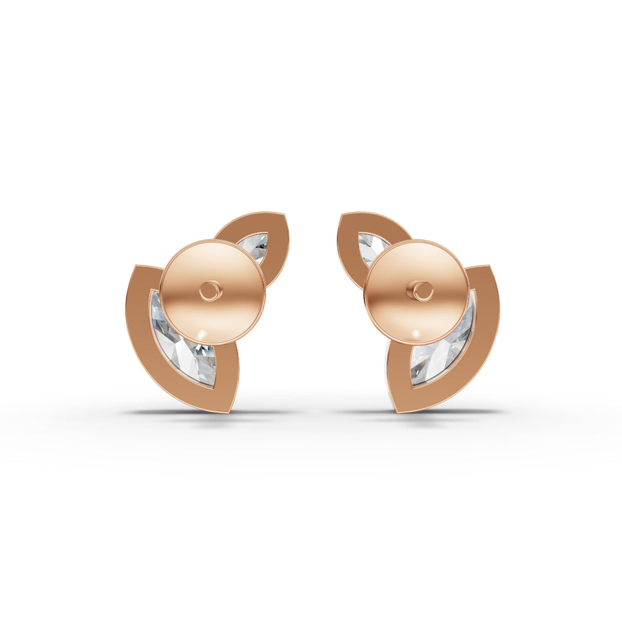 1.12 Ct Marquise Two-Stone Bezel Studs