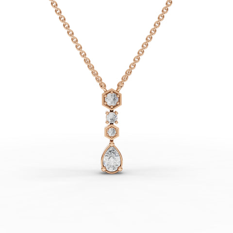 Lab-Grown Pear Diamond Hexagon Geometric Jewelry Set