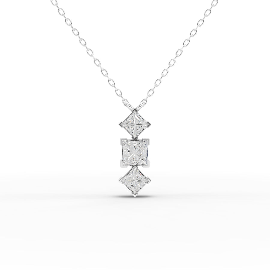 7.93 Ct Princess Three Stone Diamond Set