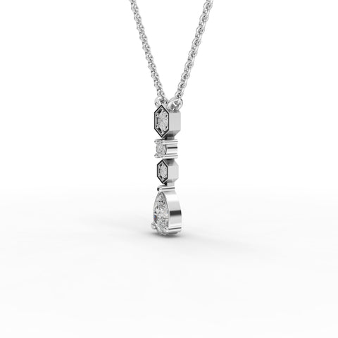 Lab-Grown Pear Diamond Hexagon Geometric Jewelry Set