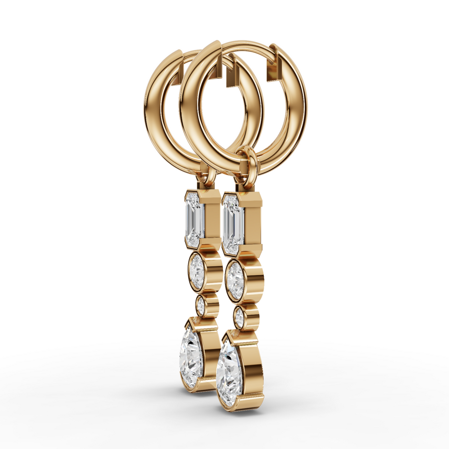 1.45 Ct Mixed-Shape Drop Earrings
