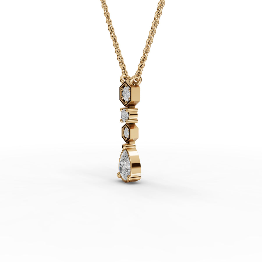 0.54 Ct Pear Lab Diamond Drop Necklace