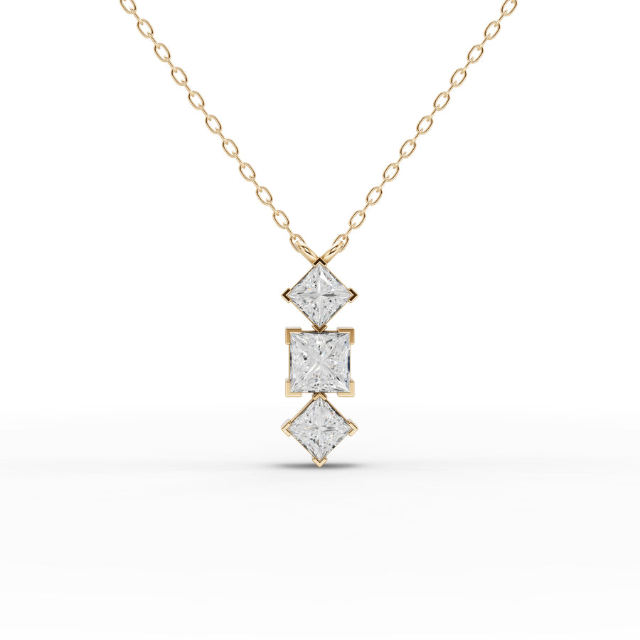 7.93 Ct Princess Three Stone Diamond Set