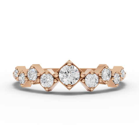 1.04 Ct Round Geometric Eternity Lab Diamond Jewelry Set