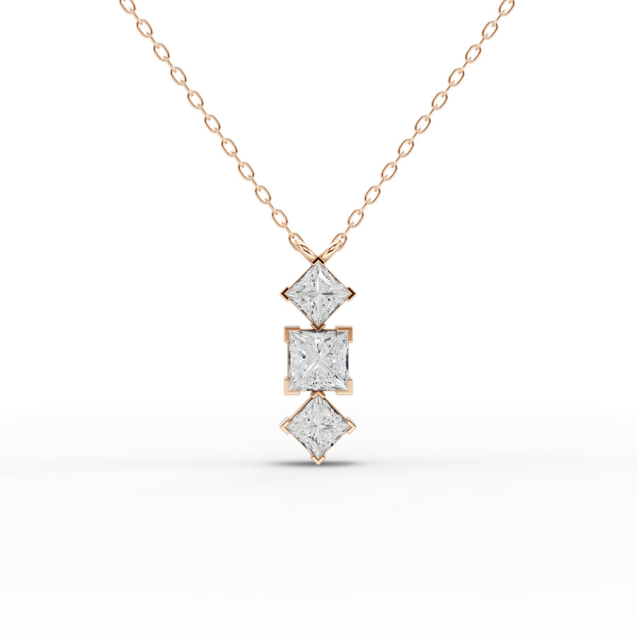 7.93 Ct Princess Three Stone Diamond Set