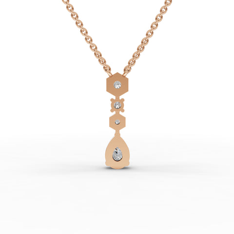 2.45 Ct Pear & Hexagon Geometric Lab Diamond Jewelry Set