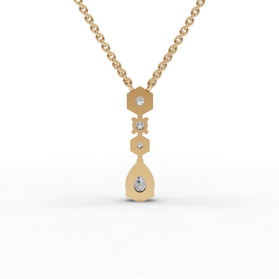 0.54 Ct Pear Lab Diamond Drop Necklace