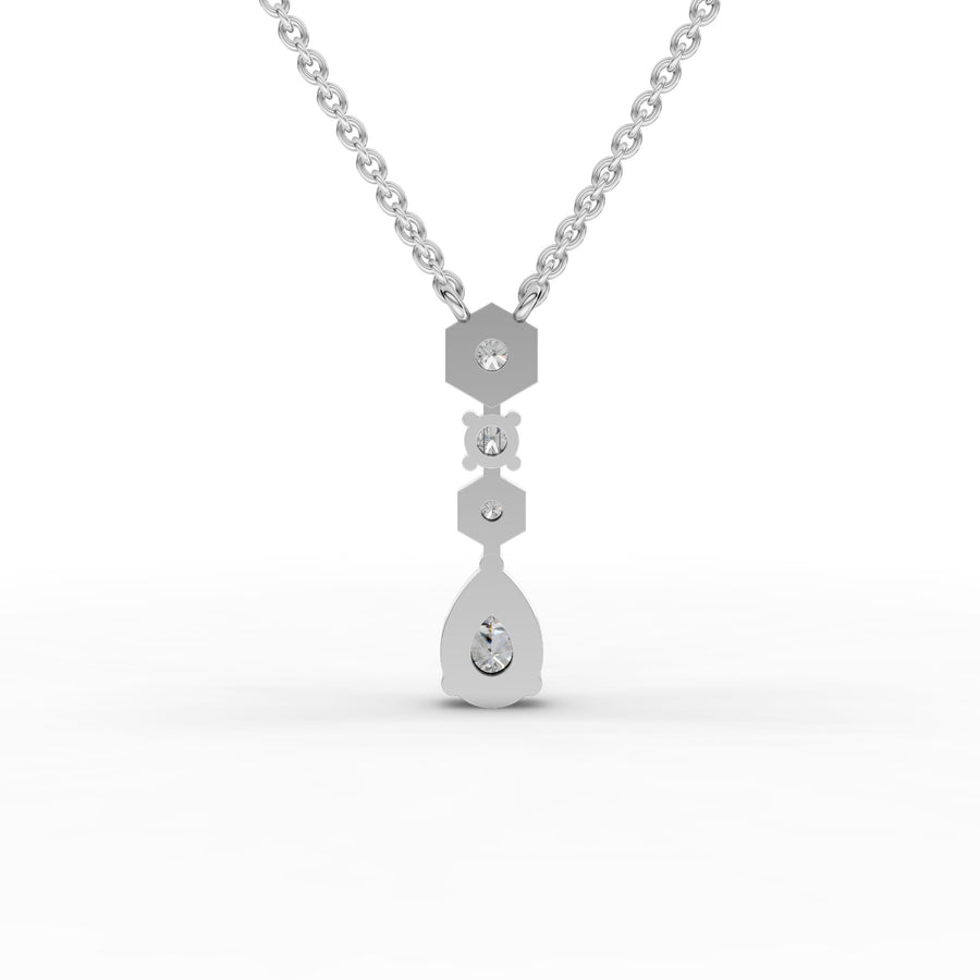 0.54 Ct Pear Lab Diamond Drop Necklace