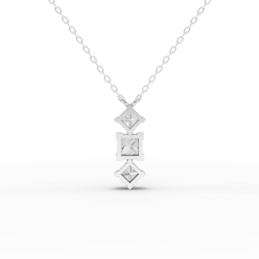 7.93 Ct Princess Three Stone Diamond Set