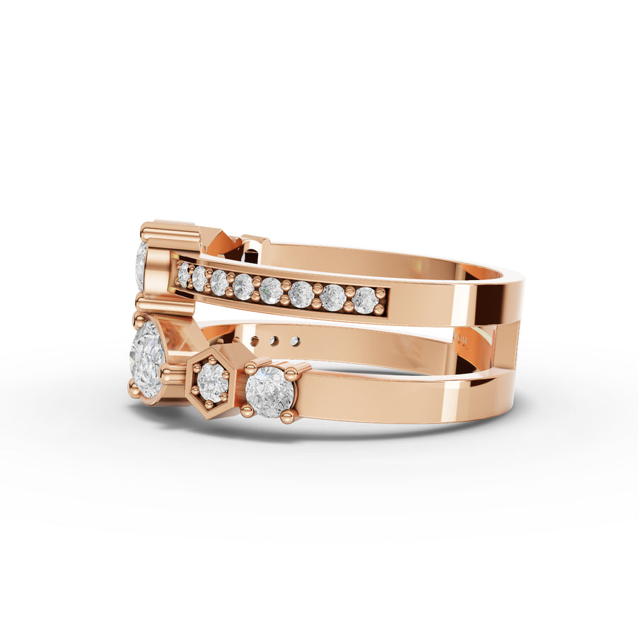 1.02 Ct Pear Open Wrap Statement Ring