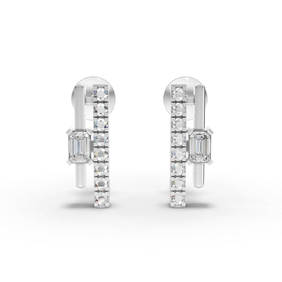 0.73 Ct Emerald Vertical Bar Lab Diamond Set