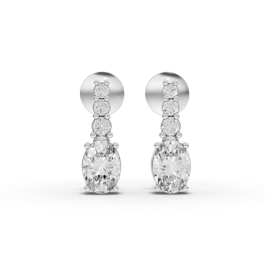 4.54 Ct Oval Lab Diamond Drop Set