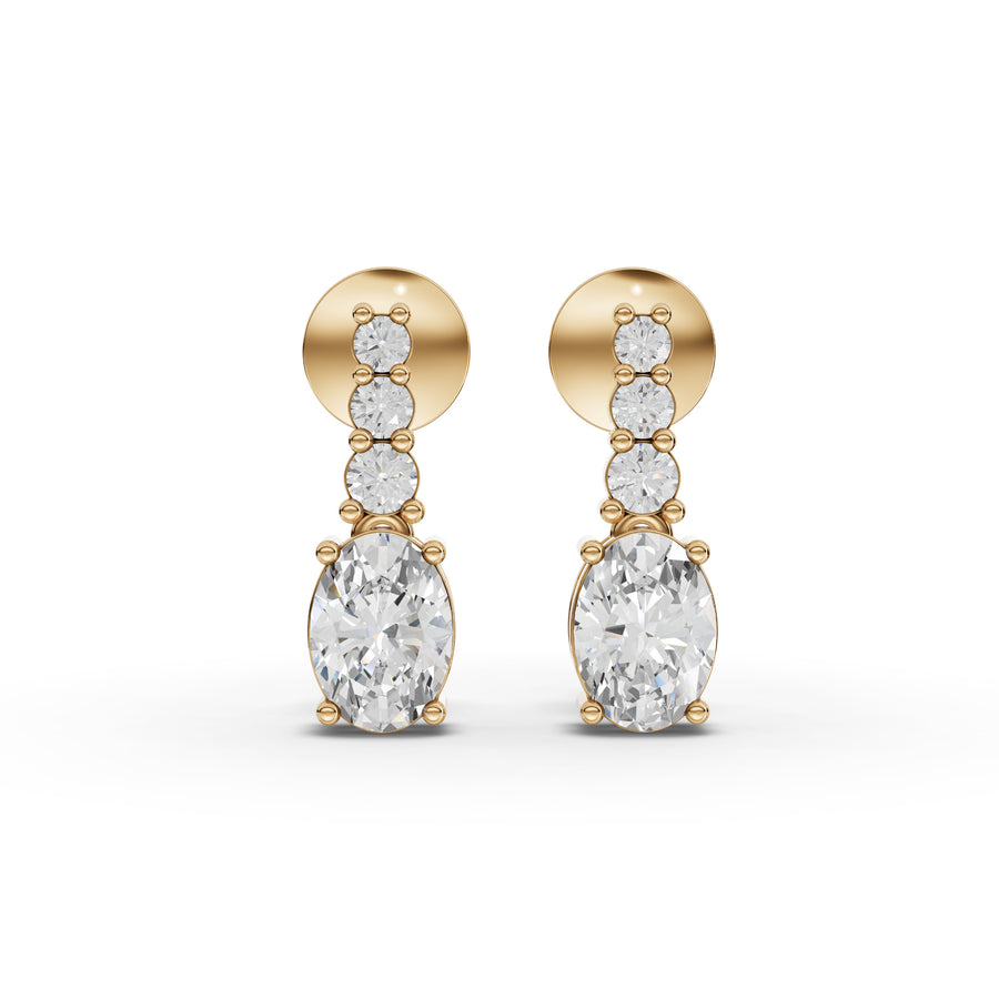 4.54 Ct Oval Lab Diamond Drop Set