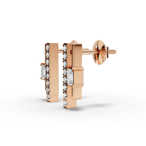 Lab-Grown Diamond Emerald-Cut Accent Vertical Bar Jewelry Set with Necklace, Earrings & Pavé Bypass Ring