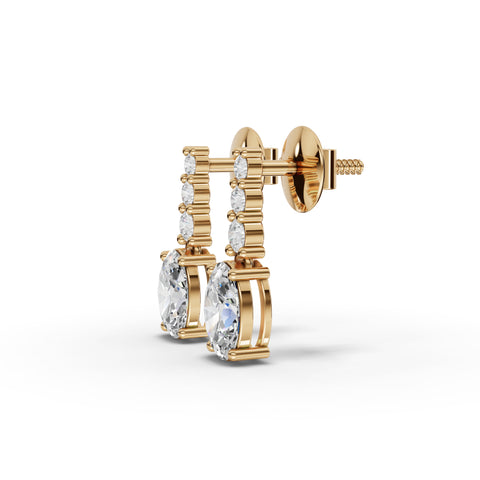 Oval Lab-Grown Diamond Graduated Drop Earrings