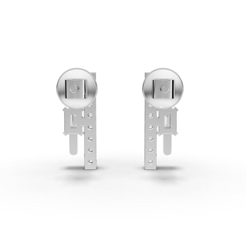 Lab-Grown Diamond Emerald-Cut Accent Vertical Bar Jewelry Set with Necklace, Earrings & Pavé Bypass Ring