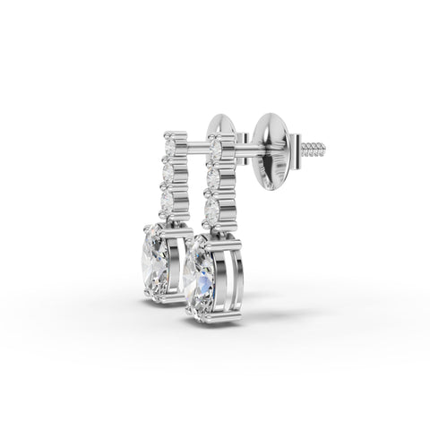 Oval Lab-Grown Diamond Graduated Drop Earrings
