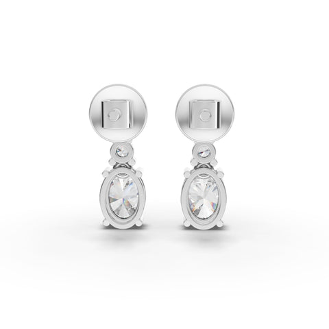 Oval Lab-Grown Diamond Graduated Jewelry Set: Drop Necklace, Earrings & Pavé Three-Stone Ring