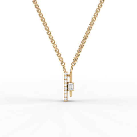 Lab-Grown Diamond Emerald-Cut Accent Vertical Bar Jewelry Set with Necklace, Earrings & Pavé Bypass Ring