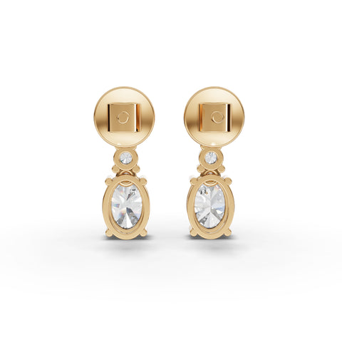 Oval Lab-Grown Diamond Graduated Jewelry Set: Drop Necklace, Earrings & Pavé Three-Stone Ring