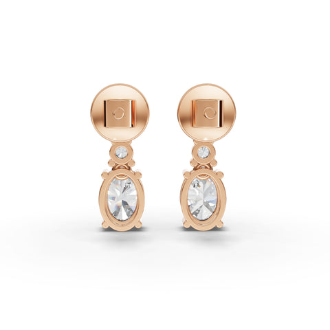 Oval Lab-Grown Diamond Graduated Jewelry Set: Drop Necklace, Earrings & Pavé Three-Stone Ring