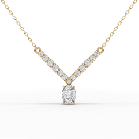 Oval Lab-Grown Diamond Graduated Jewelry Set: Drop Necklace, Earrings & Pavé Three-Stone Ring