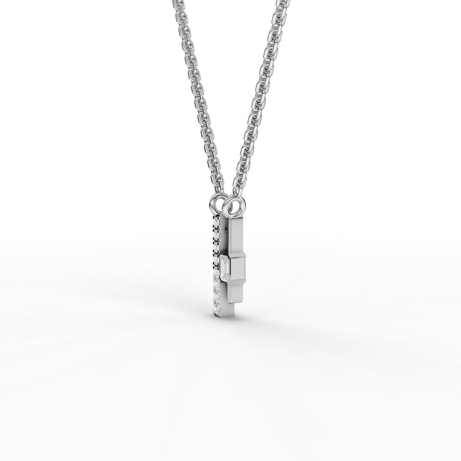 0.15 Ct Emerald Lab Diamond Bar Necklace