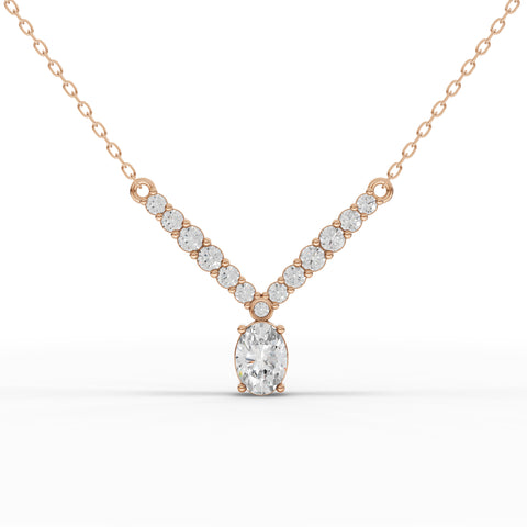 Oval Lab-Grown Diamond Graduated Jewelry Set: Drop Necklace, Earrings & Pavé Three-Stone Ring