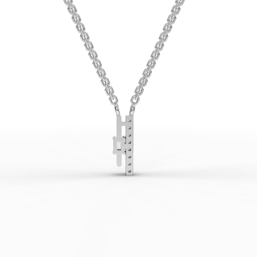 0.15 Ct Emerald Lab Diamond Bar Necklace