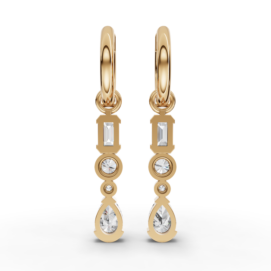1.45 Ct Mixed-Shape Drop Earrings