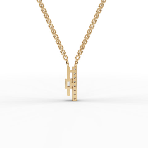 Lab-Grown Diamond Emerald-Cut Accent Vertical Bar Necklace